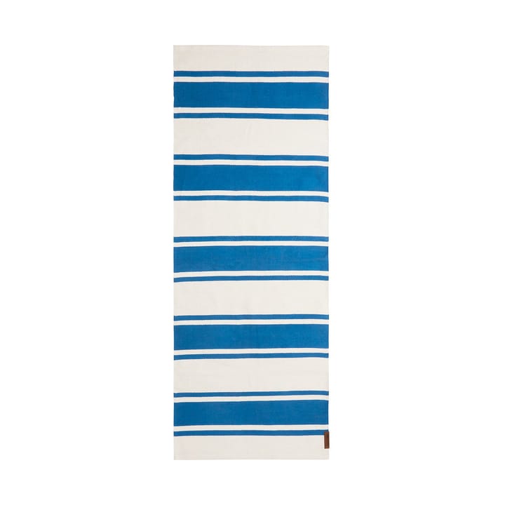 Organic Striped Cotton gångmatta 80x220 cm, Blue-white Lexington