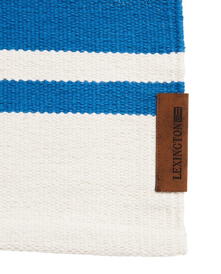 Organic Striped Cotton gångmatta 80x220 cm, Blue-white Lexington
