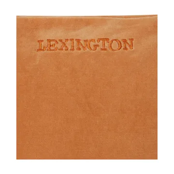 Patched Organic Cotton Velvet kuddfodral 50x50 cm - Mustard-light beige - Lexington