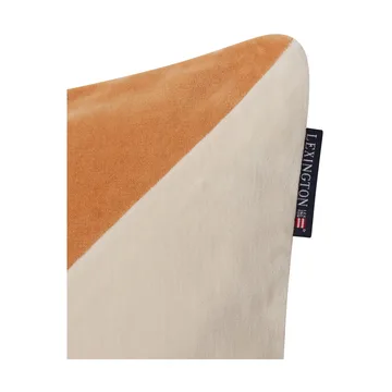 Patched Organic Cotton Velvet kuddfodral 50x50 cm - Mustard-light beige - Lexington