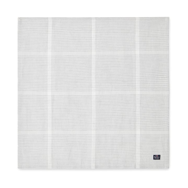 Pepita Check Cotton Linen tygservett 50x50 cm, White-light gray Lexington