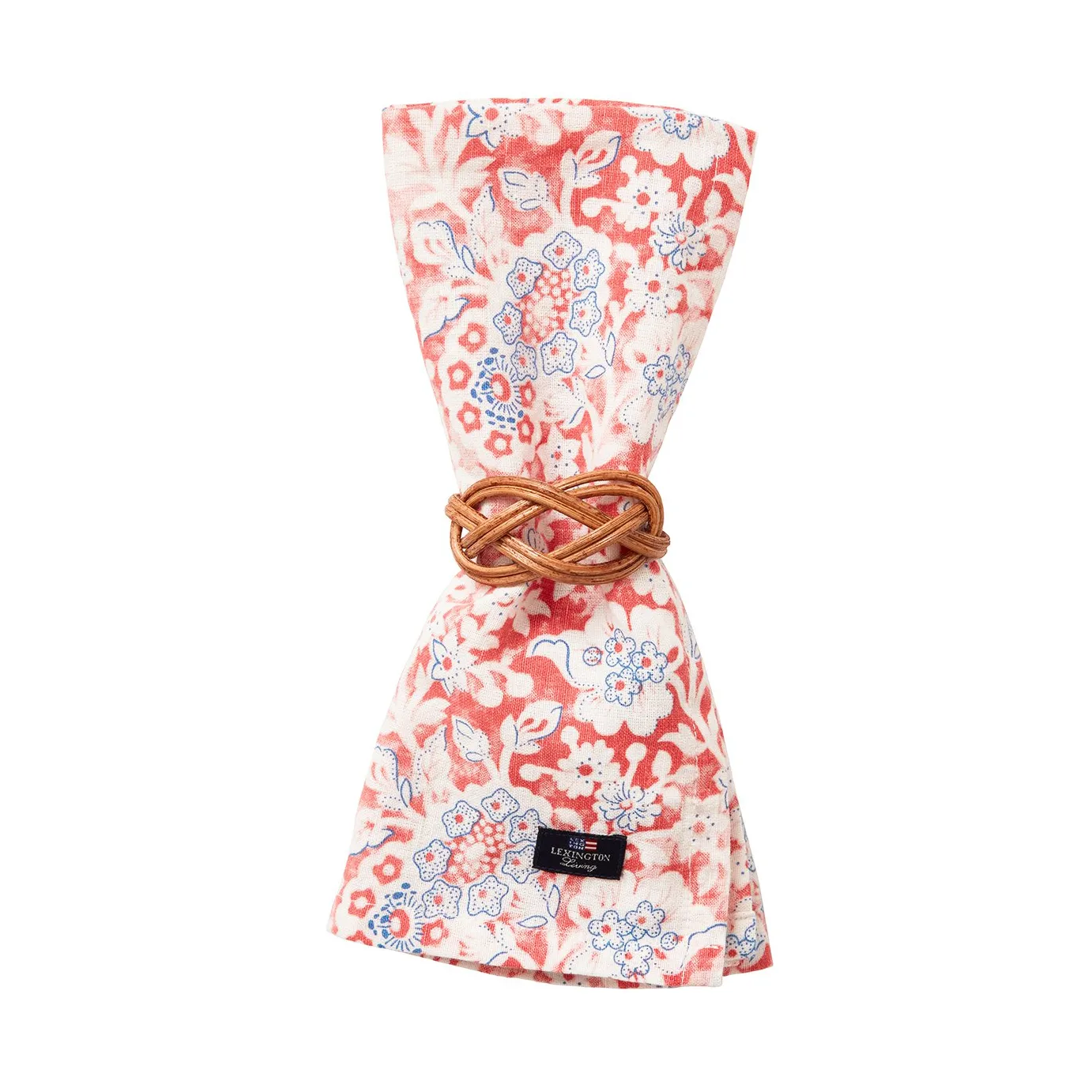 Printed Flowers Recycled Cotton tygservett 50x50 cm, Coral Lexington