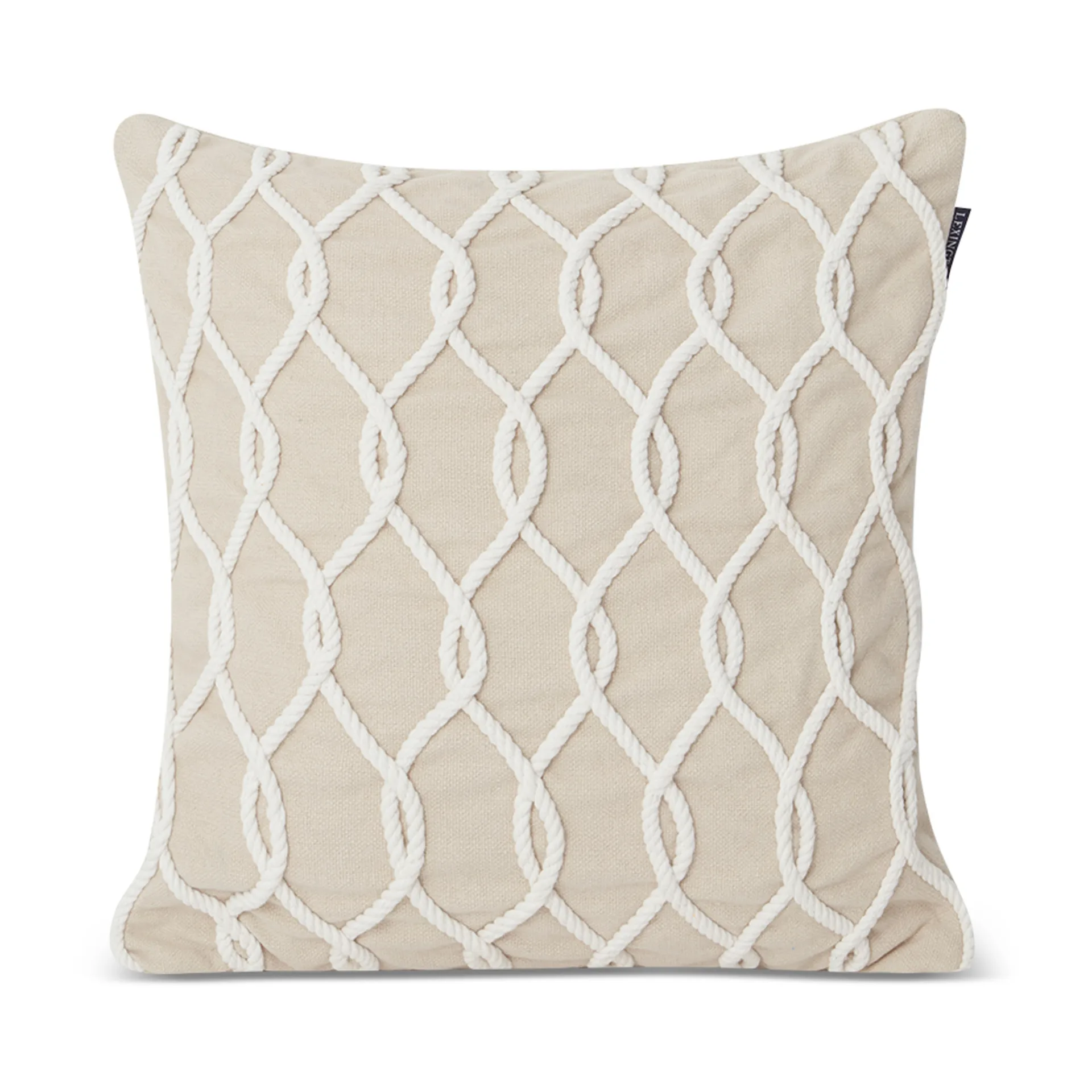 Rope Deco Canvas kuddfodral 50x50 cm, Ljusbeige-vit Lexington
