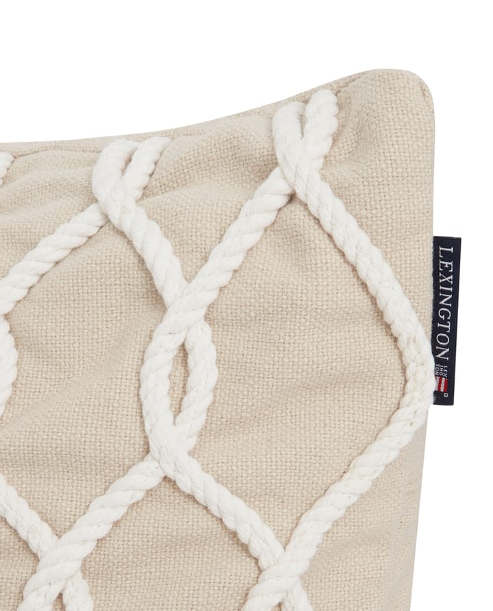 Rope Deco Canvas kuddfodral 50x50 cm, Ljusbeige-vit Lexington