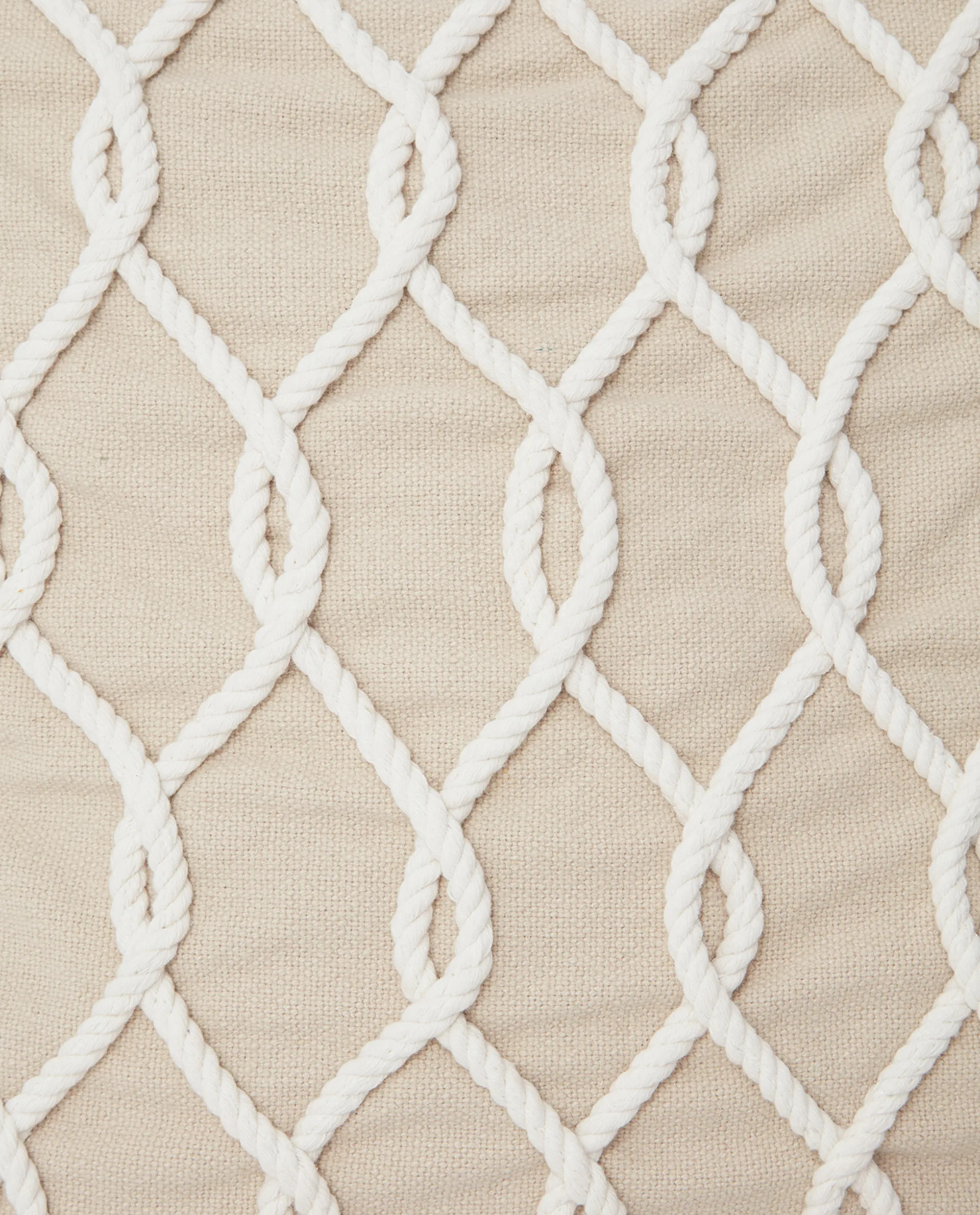 Rope Deco Canvas kuddfodral 50x50 cm, Ljusbeige-vit Lexington