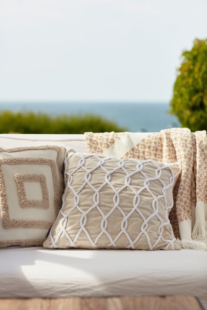 Rope Deco Canvas kuddfodral 50x50 cm, Ljusbeige-vit Lexington