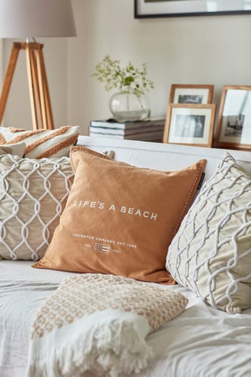 Rope Deco Canvas kuddfodral 50x50 cm - Ljusbeige-vit - Lexington