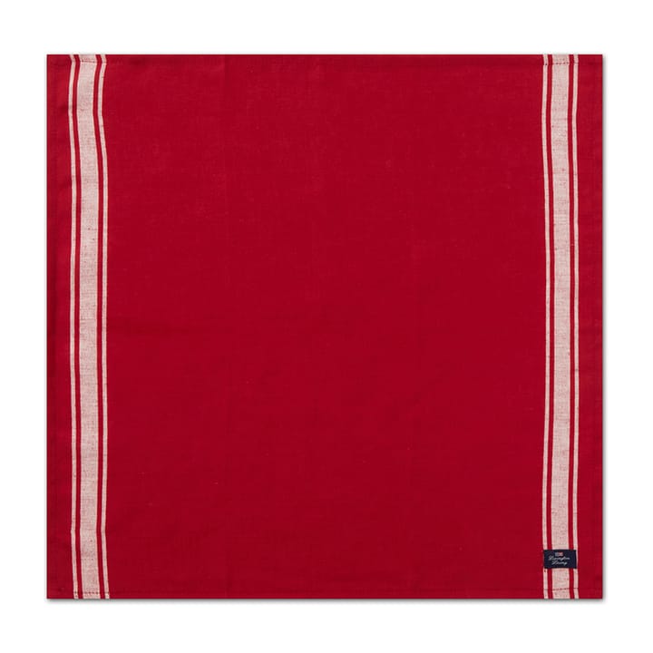 Side Striped Cotton Linen servett 50x50 cm, Red-white Lexington
