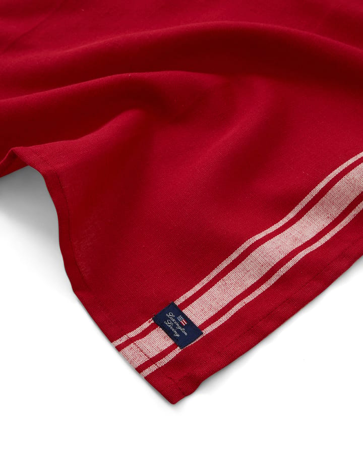 Side Striped Cotton Linen servett 50x50 cm, Red-white Lexington