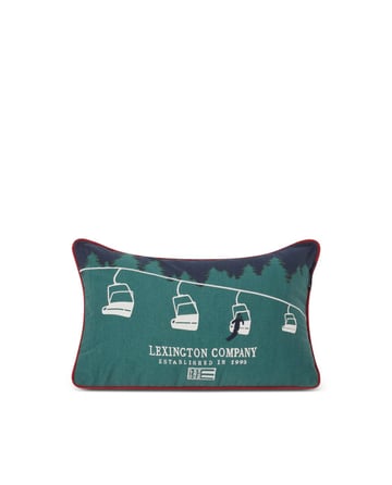 Lexington Ski Lift kudde 30×50 cm Grön-mörkblå