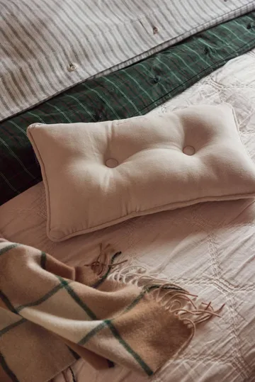 Stripe cotton flannel bäddset - White-green-beige, 2 st 50x60 cm/1 st 220x220 cm - Lexington