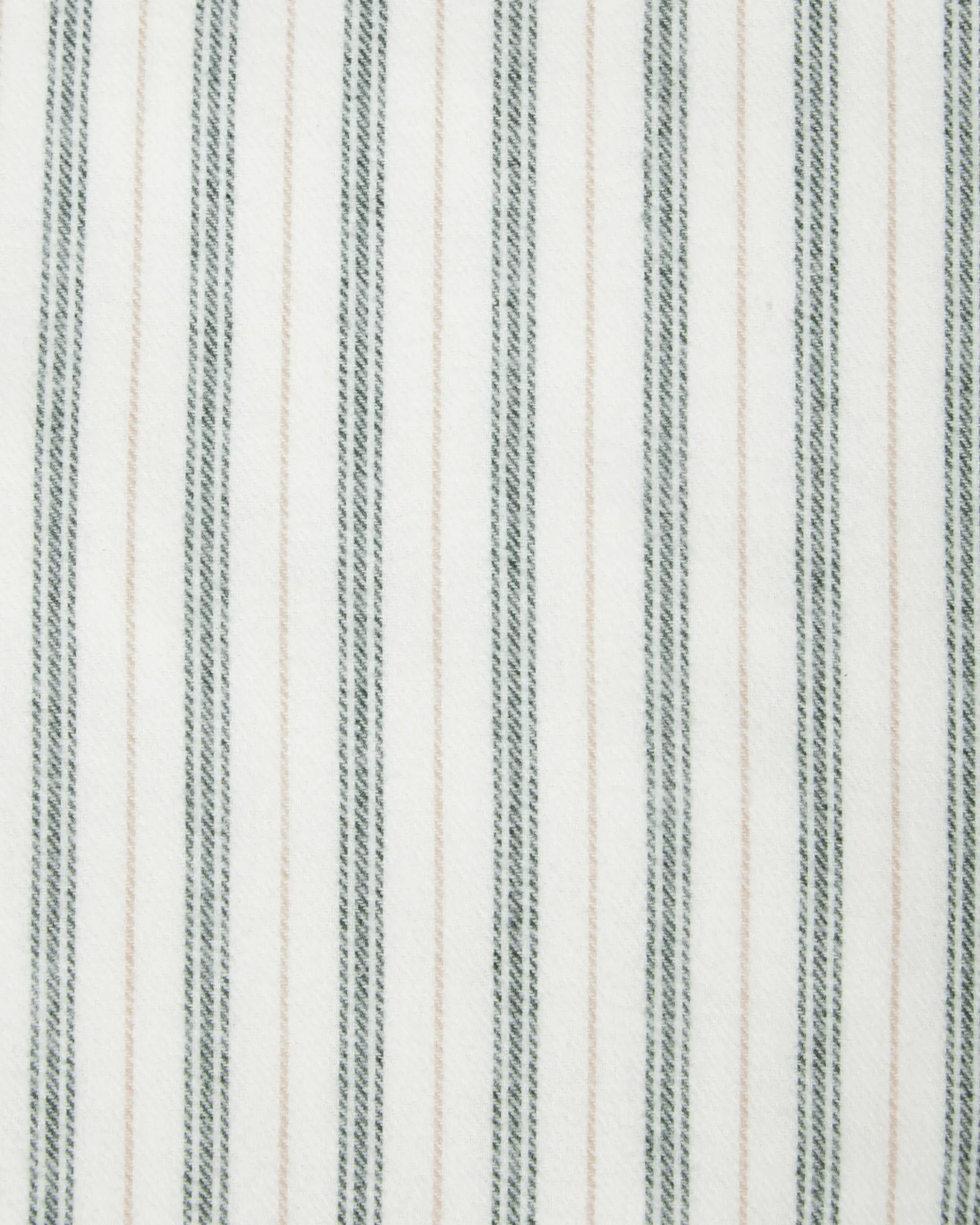 Stripe cotton flannel örngott, White-green-beige, 50x60 cm Lexington