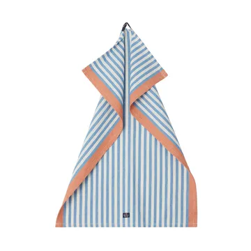 Striped Cotton Linen kökshandduk 50x70 cm - Blue - Lexington