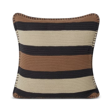 Lexington Striped Knitted Cotton kuddfodral 50×50 cm Brown-dark gray-light beige