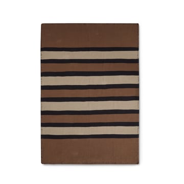 Lexington Striped Knitted Cotton pläd 130×170 cm Brown-beige-dark gray