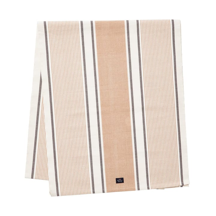 Striped Organic Cotton löpare 50x250 cm, White-beige Lexington