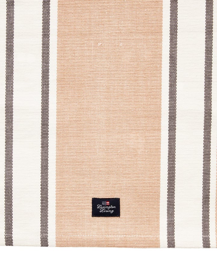 Striped Organic Cotton löpare 50x250 cm, White-beige Lexington