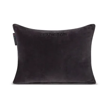 Striped Organic Cotton Velvet kudde 30x40 cm - Dark gray-light beige - Lexington