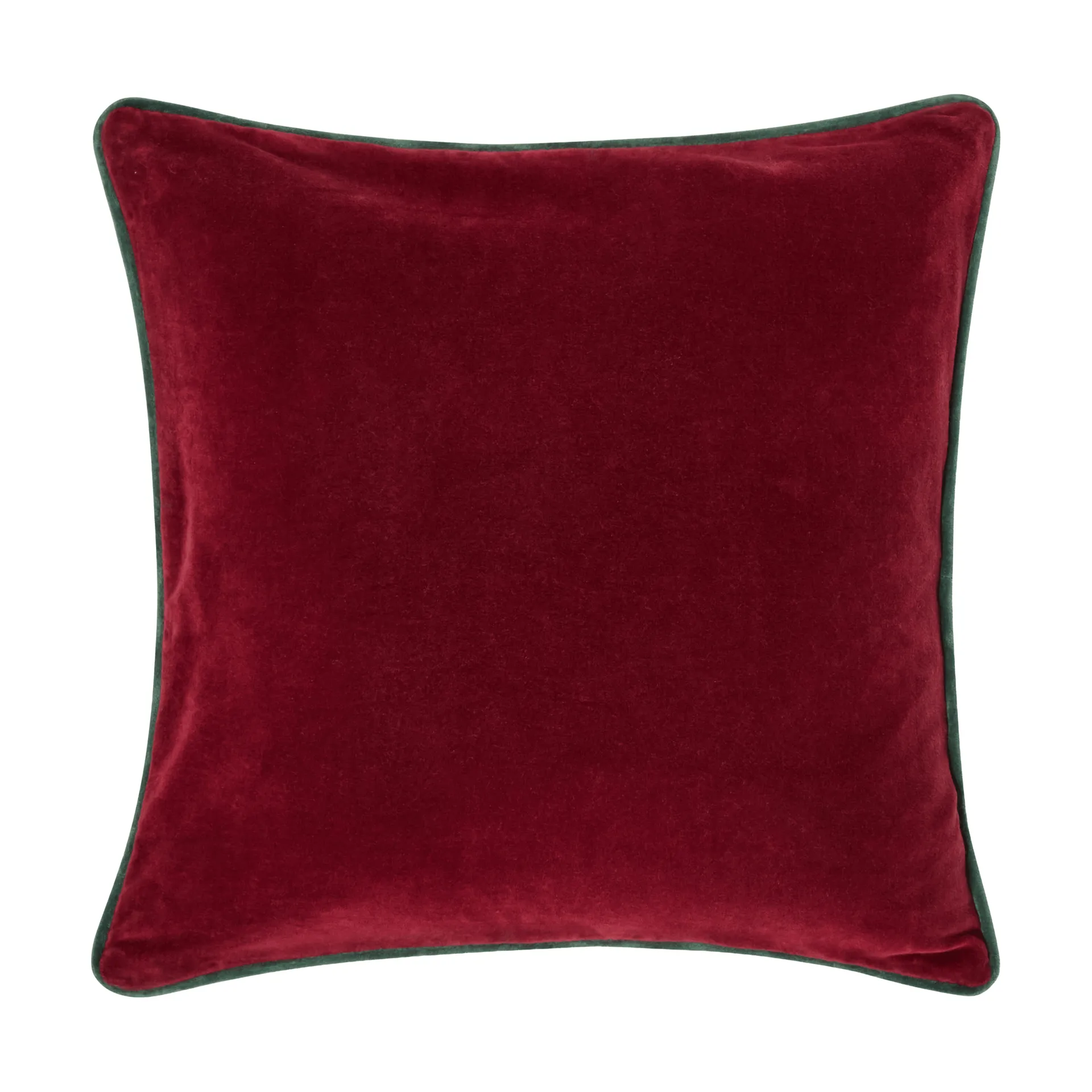 Wreath ekologisk bomullssammet kuddfodral 50x50 cm, Red-green-yellow, 50x50 cm Lexington