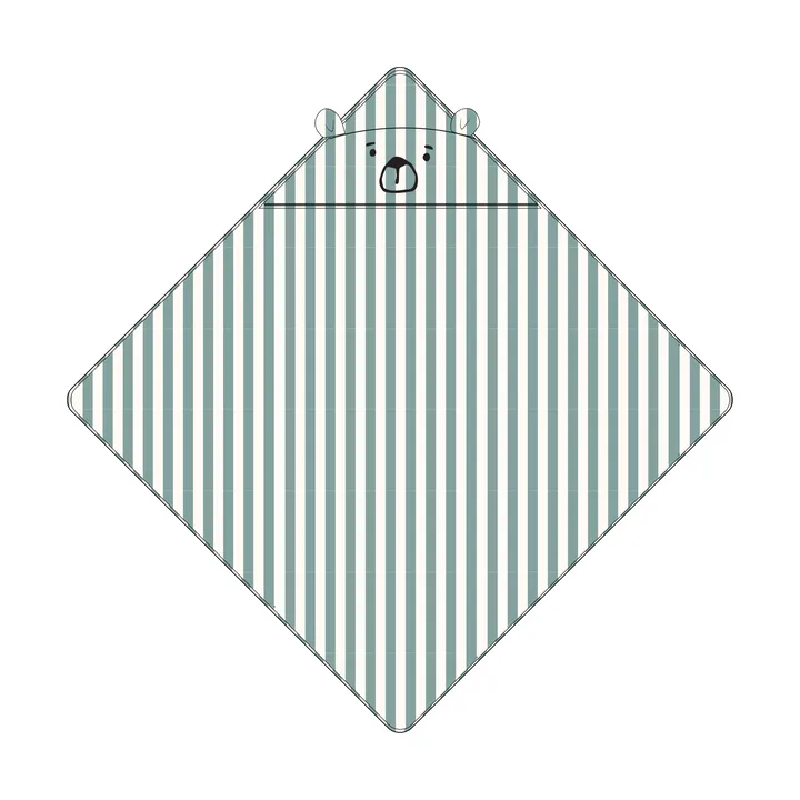 Albert handduk med huva 70x70 cm - Peppermint-creme de la creme - Liewood