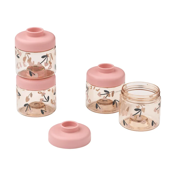 Dominique barnmatsburkar 100 ml 4-pack - Cherry heart-Rosey - Liewood