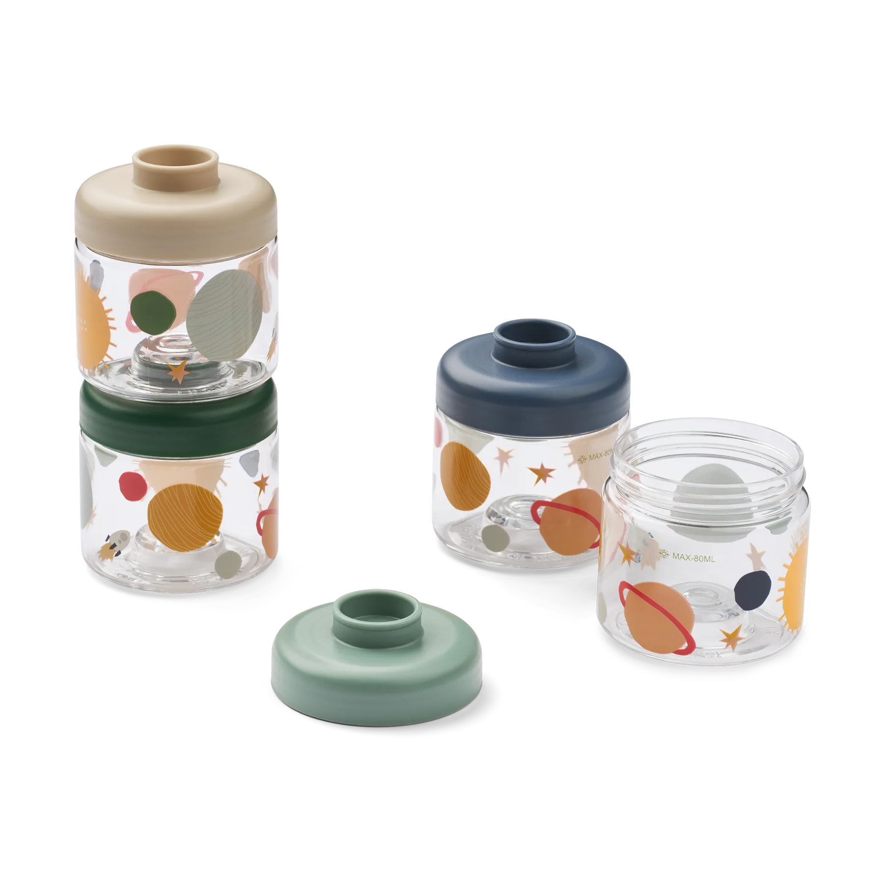 Dominique barnmatsburkar 100 ml 4-pack, Universe-Classic navy Liewood