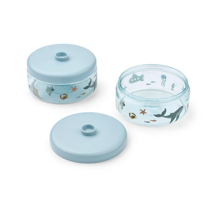 Dominique barnmatsburkar 500 ml 4-pack - Sea creature-sandy - Liewood