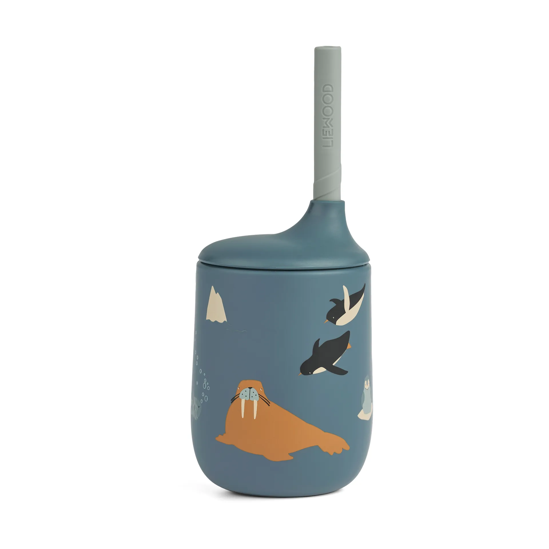 Ellis printed sippy cup pipmugg med sugrör 23 cl, Arctic Sea-Ocean view Liewood