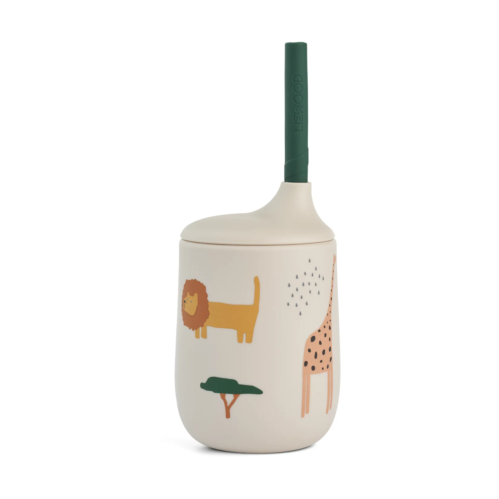 Ellis printed sippy cup pipmugg med sugrör 23 cl, Safari sandy mix Liewood