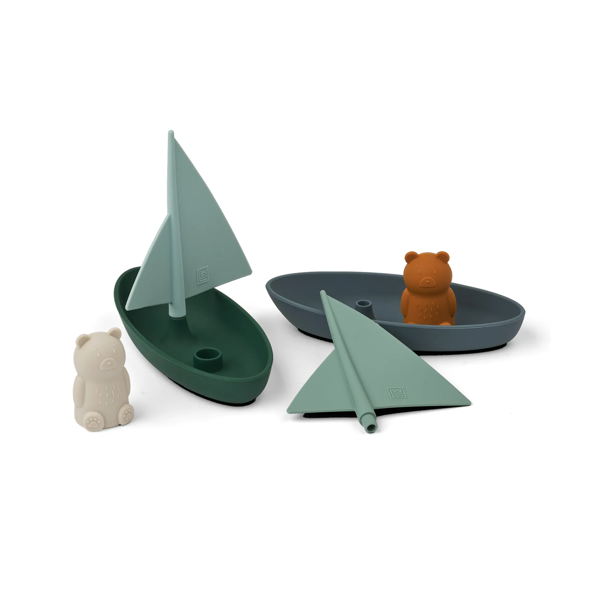 Ensley badleksak båtar 2 delar, Whale blue multi mix Liewood