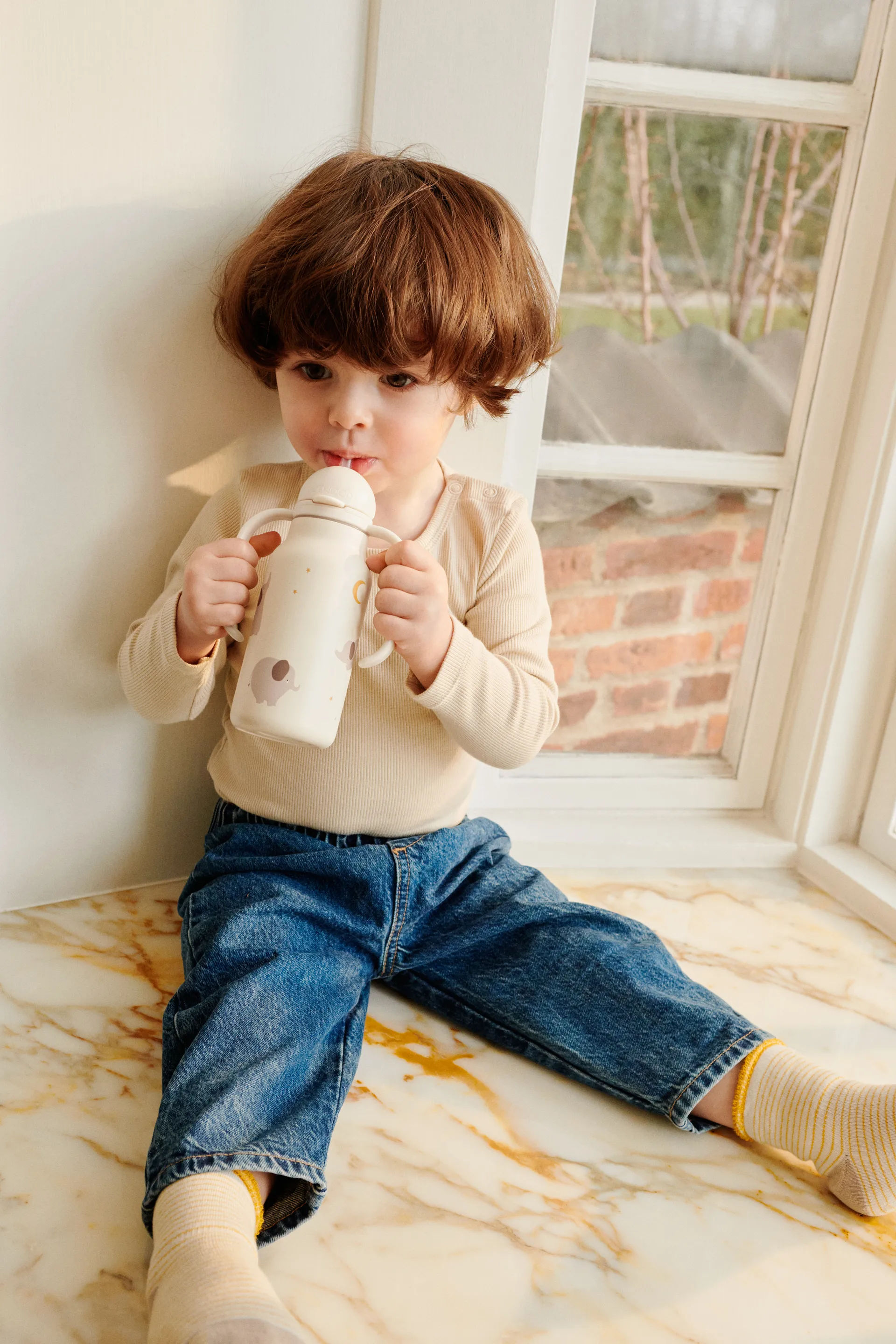 Kimmie vattenflaska 25 cl, Elephant-Creme de la creme Liewood