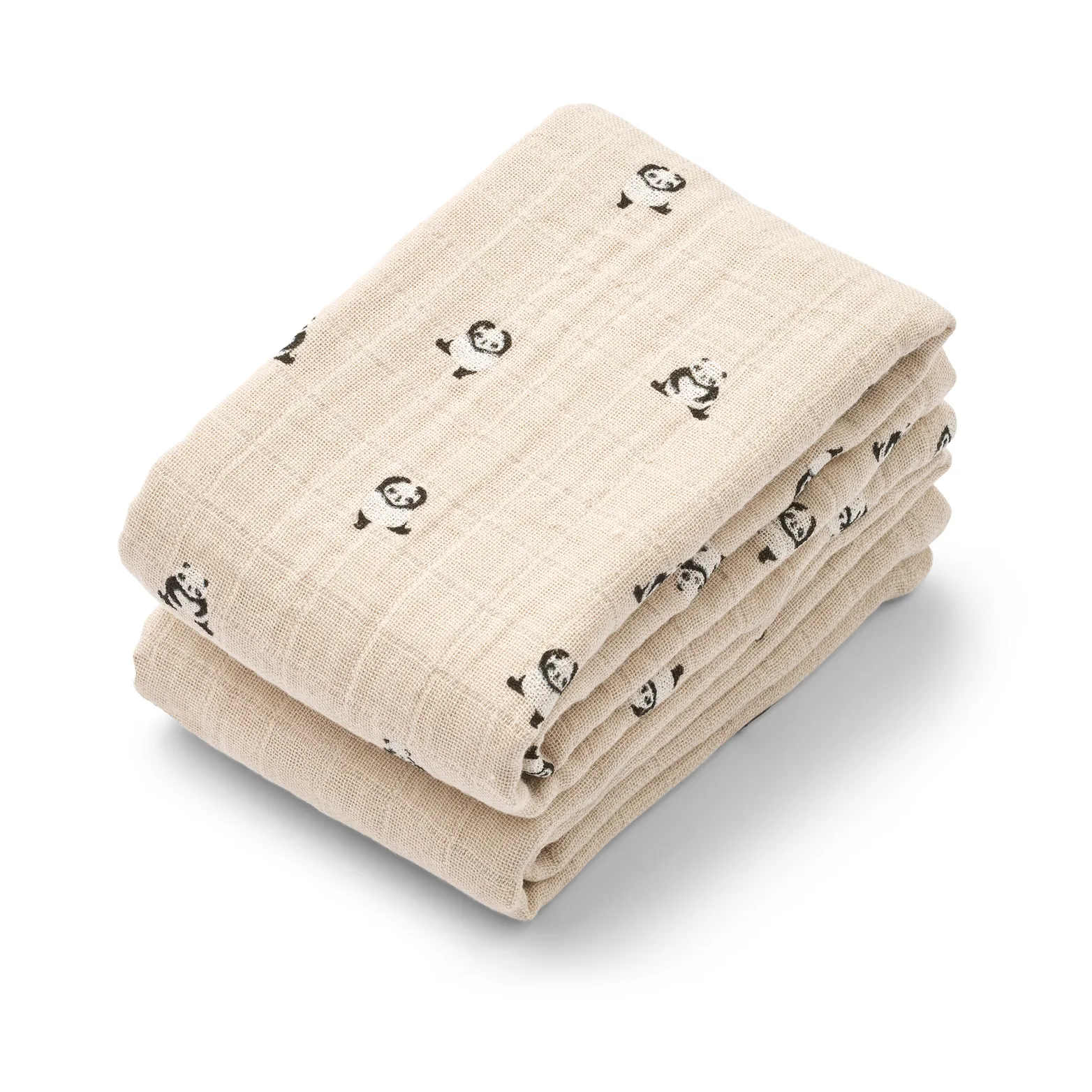 Liewood Lewis muslin filt 2-pack 65x65 cm, Mini panda-sandy mix