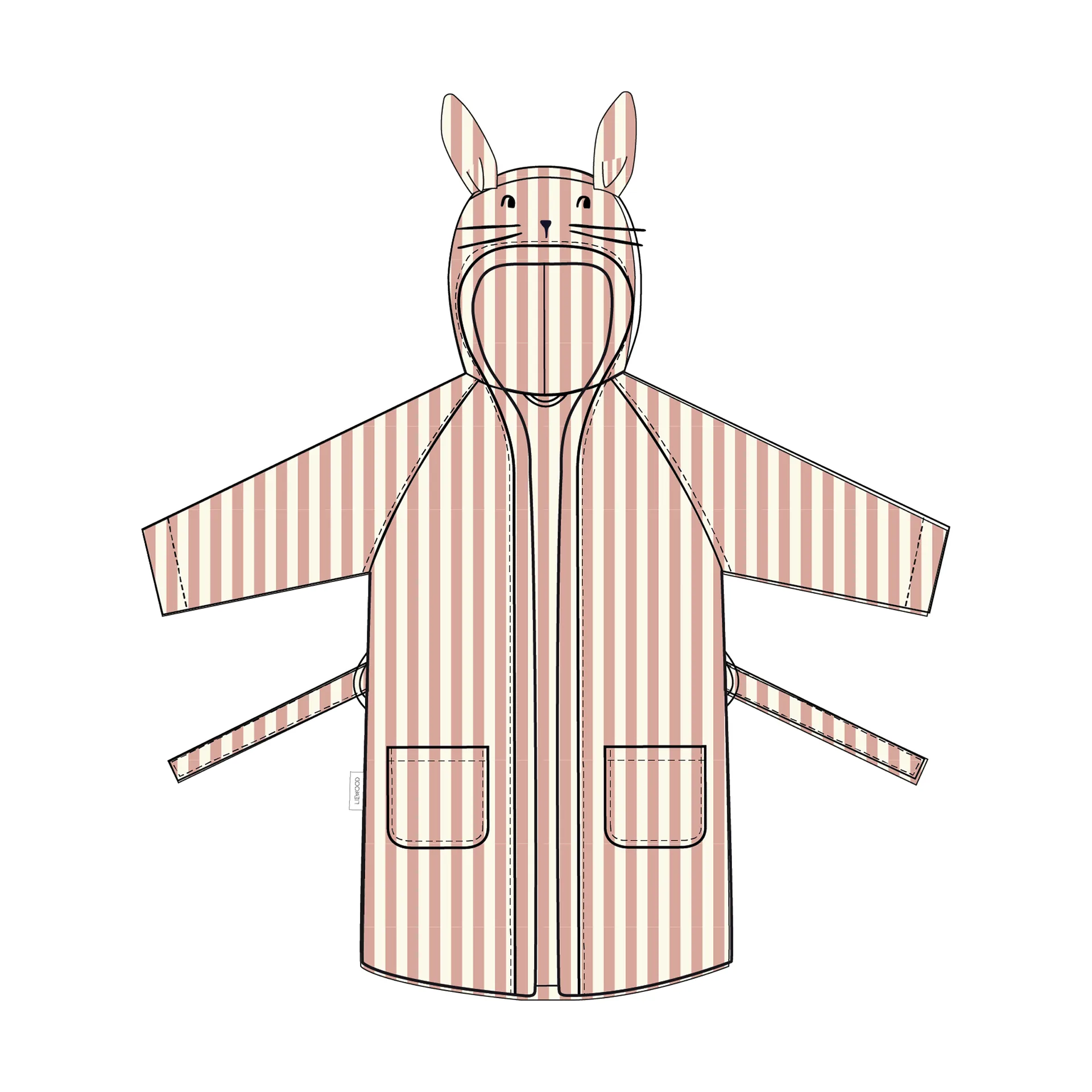 Lily badrock coral blush creme de la creme stripe, 5-6 år Liewood