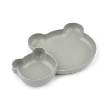 Magus Bear Divider tallrik 2 delar - Dove blue - Liewood