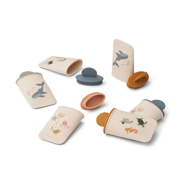 Malik printed mini isglassformar 12 delar - Sea creature-sandy - Liewood