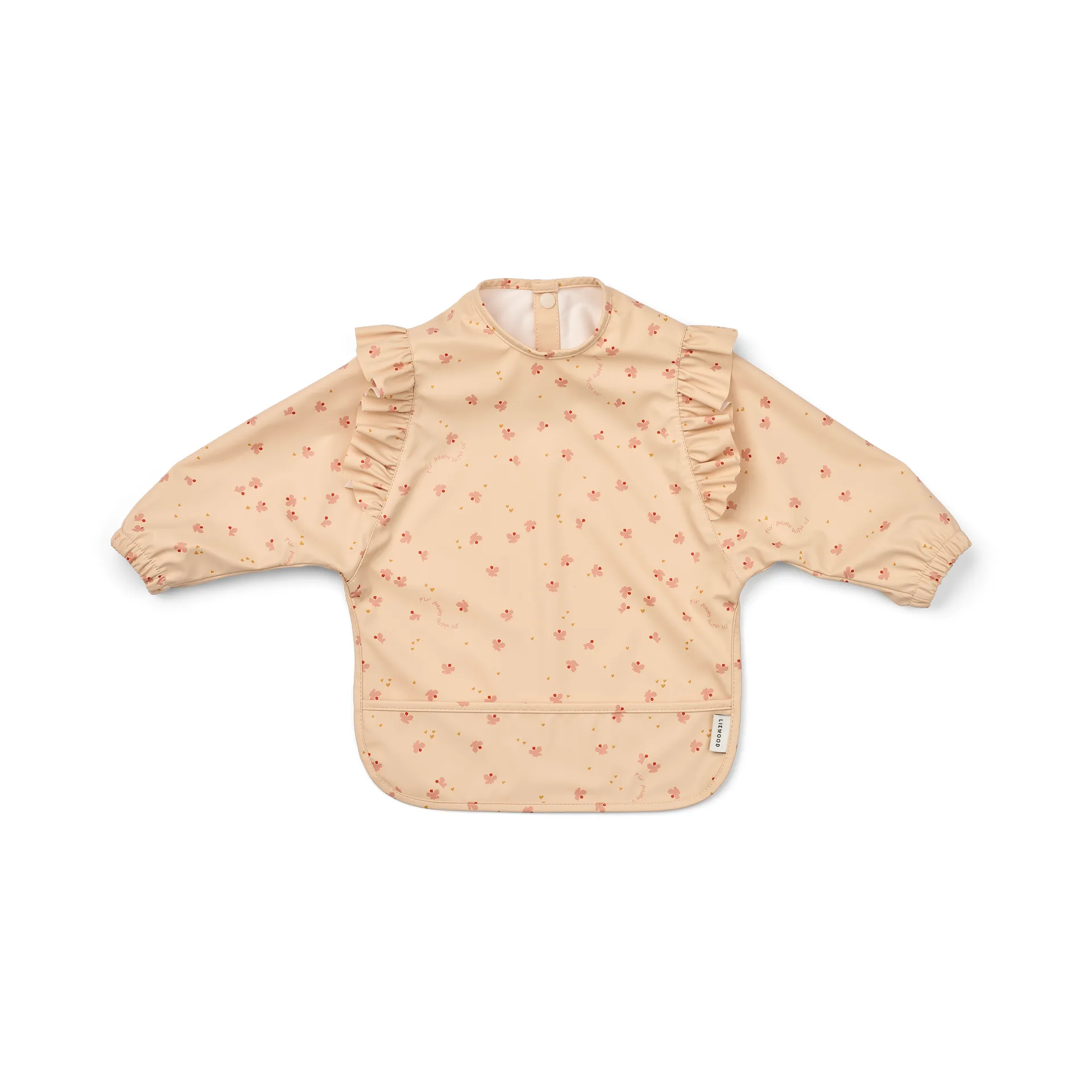 Merle ruffle haklapp med ärm, Mini Butterfly-apple blossom Liewood