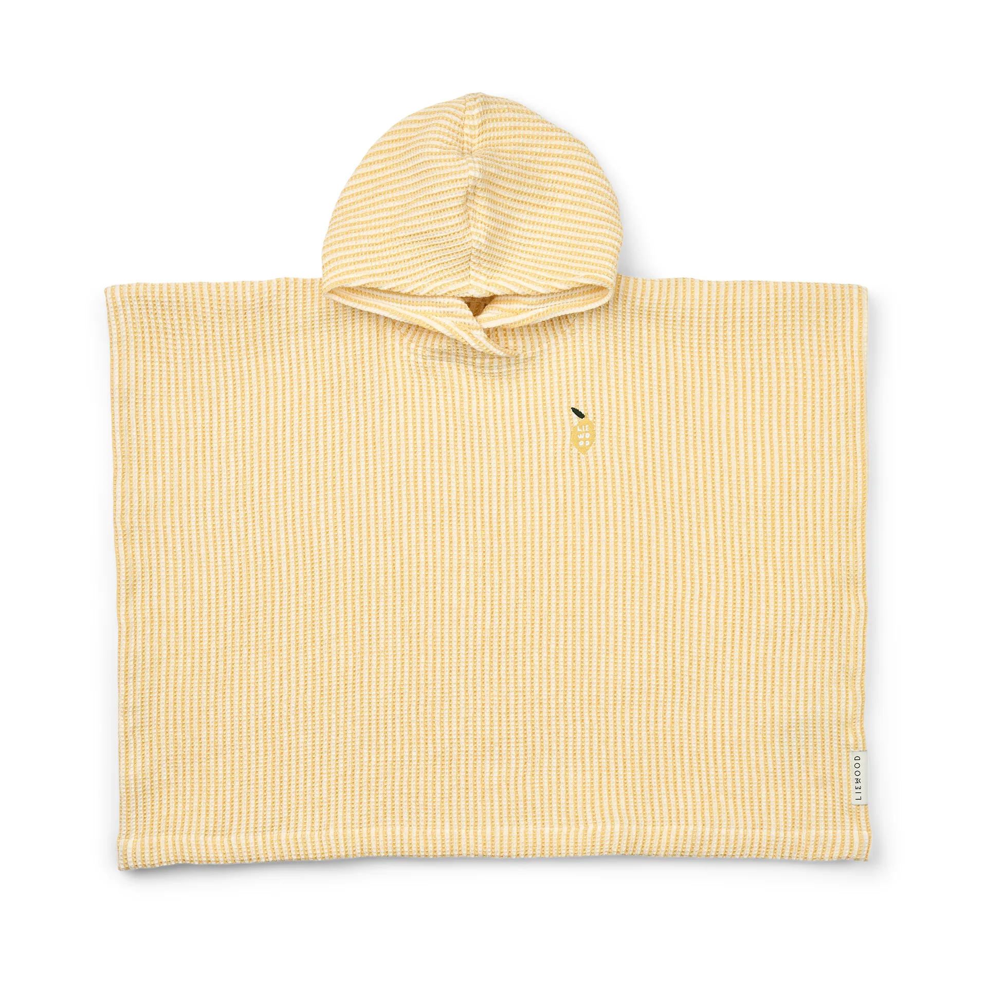 Paco badponcho lemon yellow creme de la creme stripe, 5-6 år Liewood