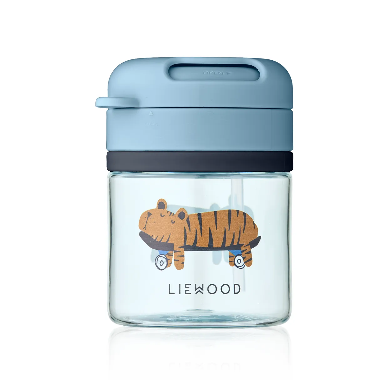Liewood Pavia mugg med sugrör 28 cl Fun-beach blue