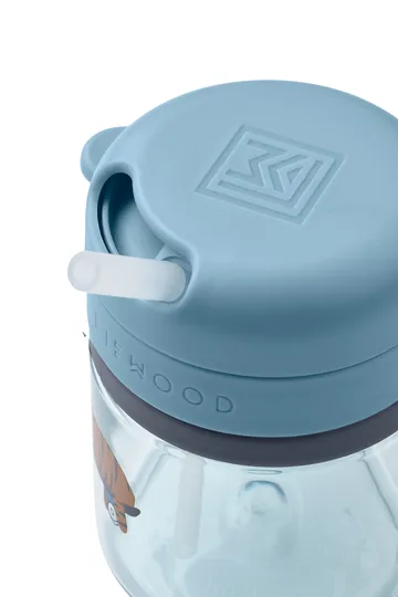 Pavia mugg med sugrör 28 cl - Fun-beach blue - Liewood