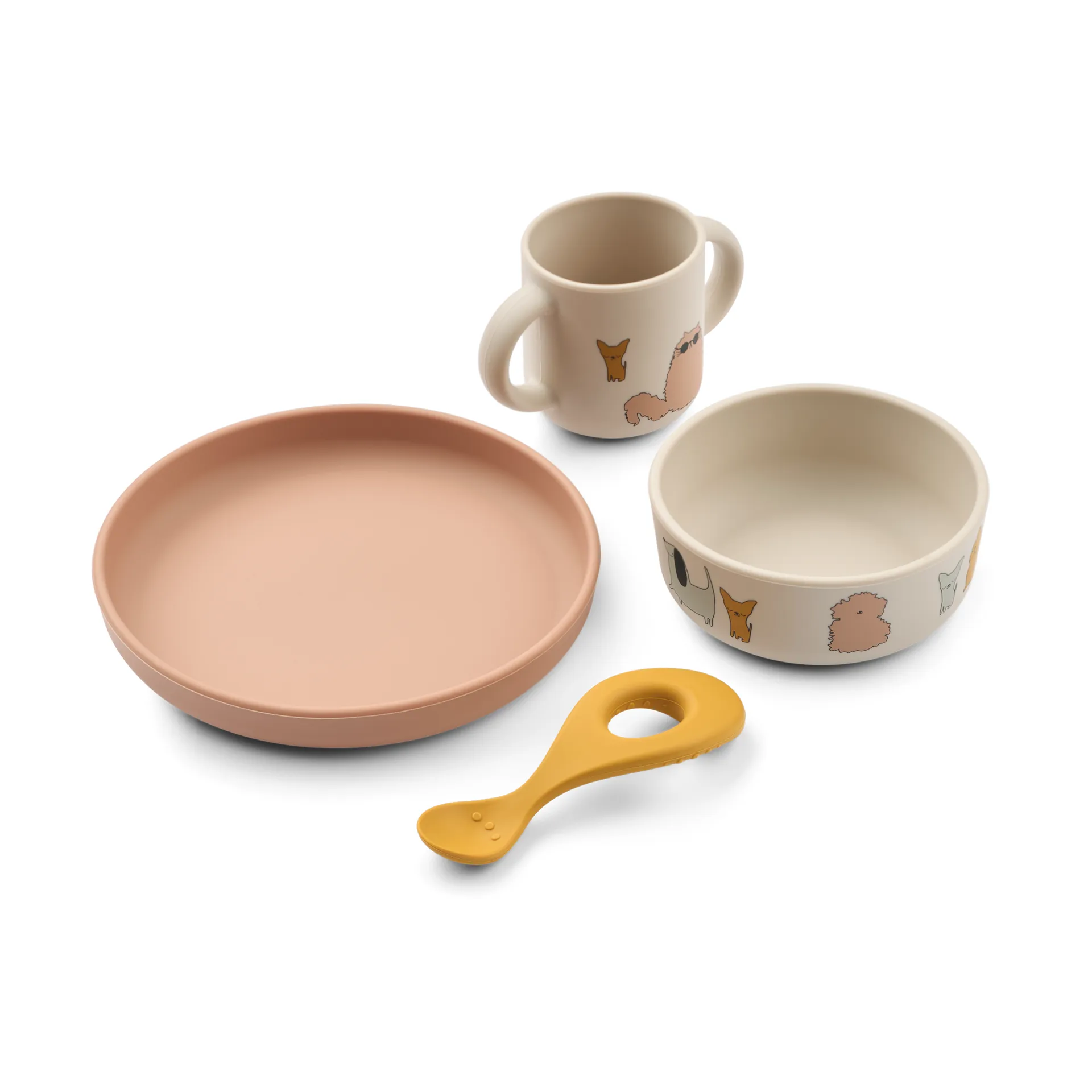 Vivi printed servisset 4 delar, Cats and Dogs-Sandy Liewood