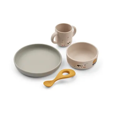 Vivi printed servisset 4 delar - Farmlife-Sandy - Liewood