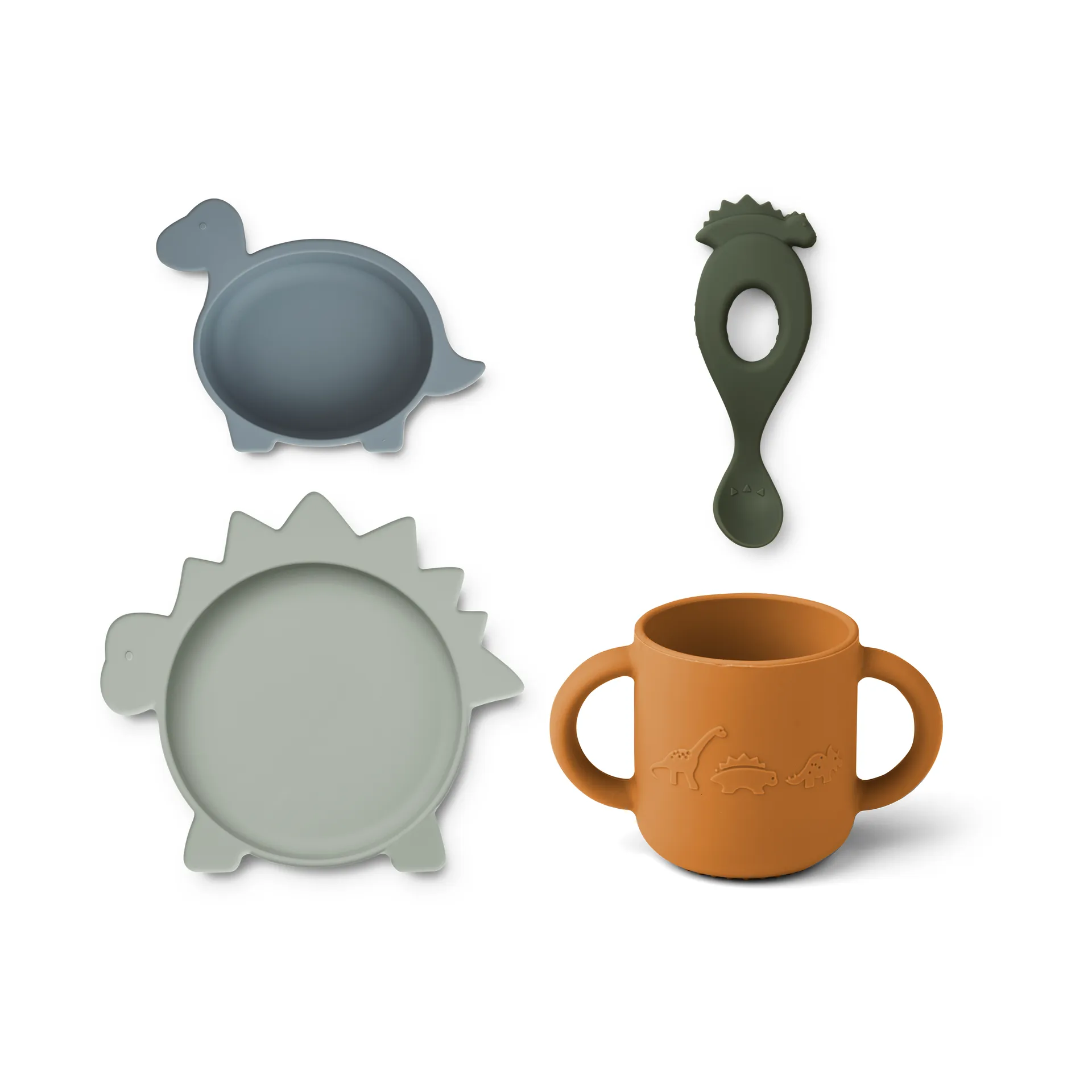 Vivi servisset silikon 4 delar, Dino blue multi mix Liewood