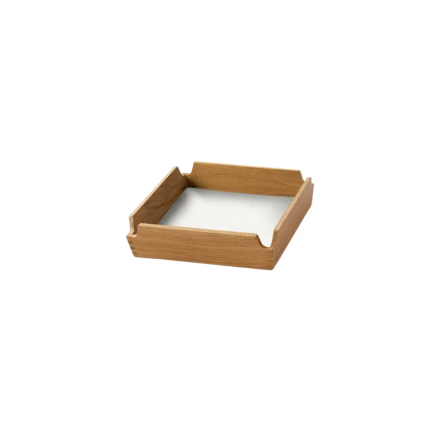 Airy Nupo bricka, Pure white-teak, mini LIND DNA