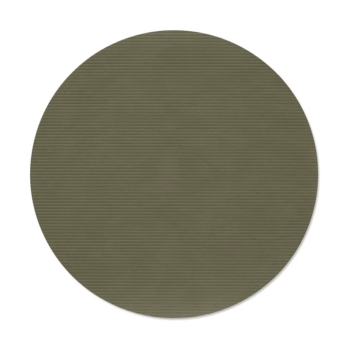 Corduroy bordstablett - Army green, circle, L, Ø38 cm - LIND DNA