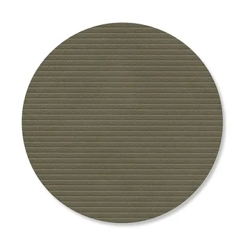 Corduroy glasunderlägg - Army green, circle - LIND DNA