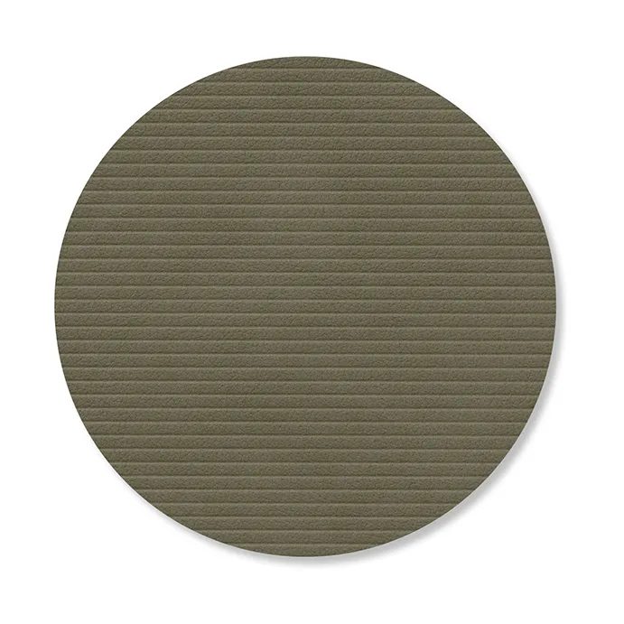 Corduroy glasunderlägg - Army green, circle - LIND DNA