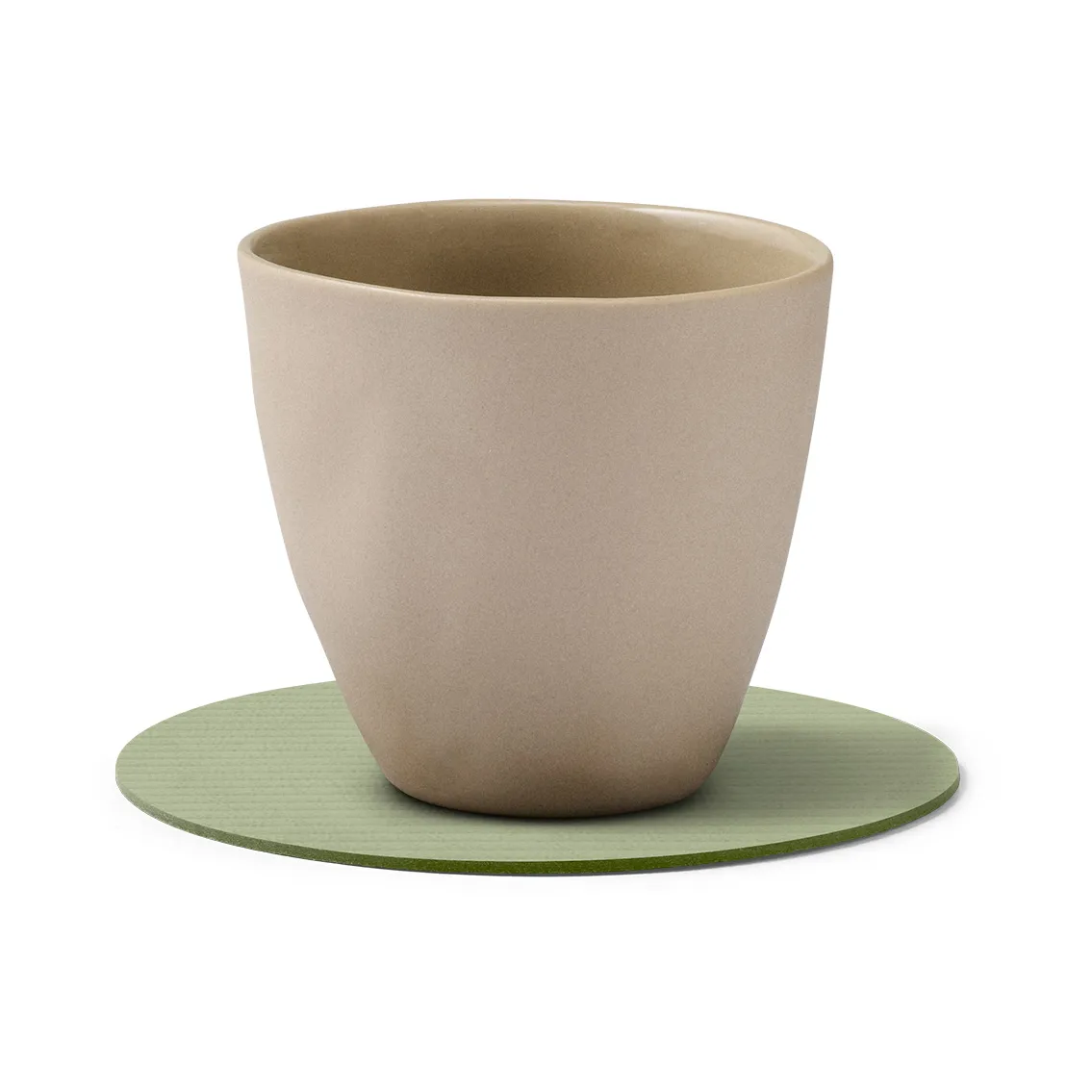 Corduroy glasunderlägg, Olive green, circle LIND DNA