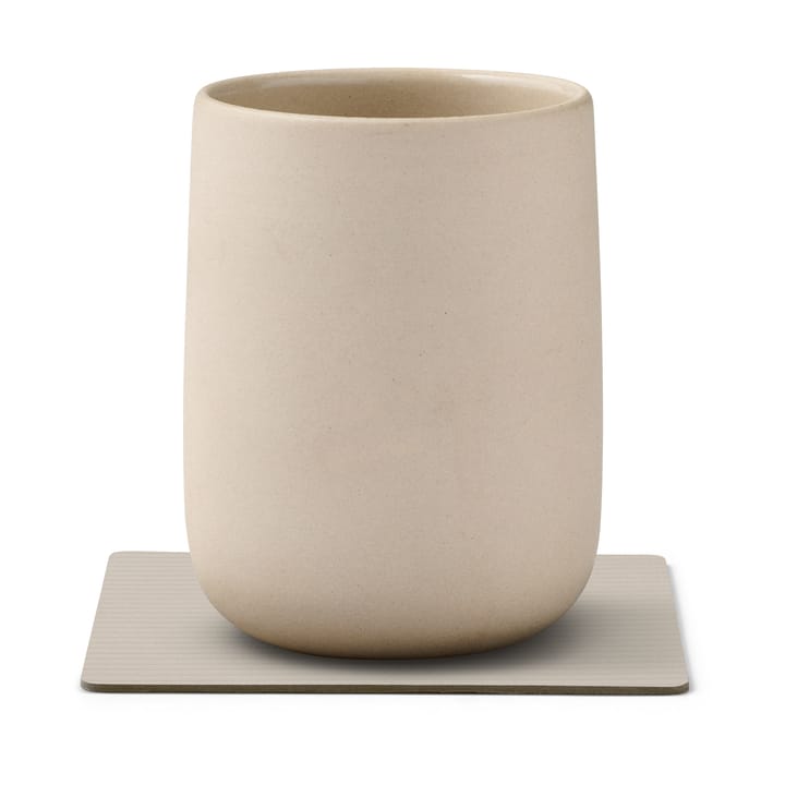 Corduroy glasunderlägg square, Oyster White LIND DNA