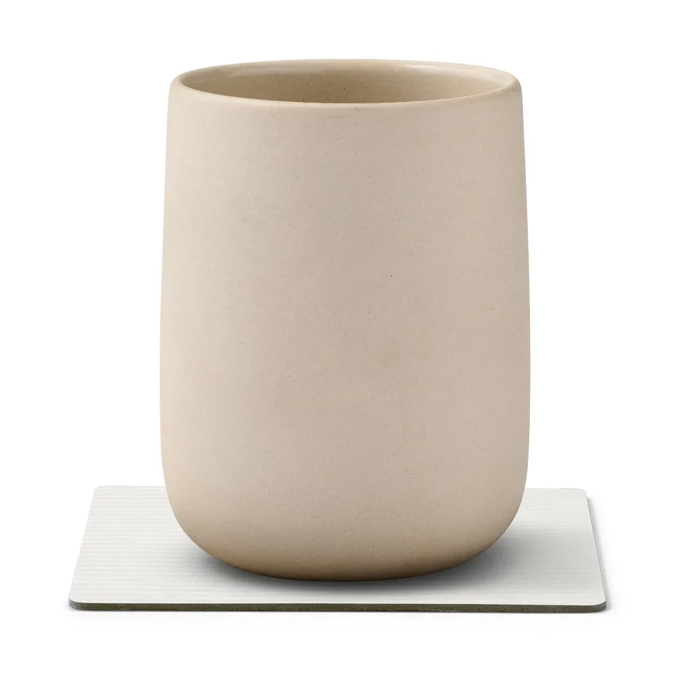 Corduroy glasunderlägg square, Pure white LIND DNA