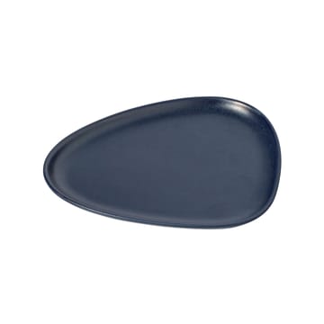 Curve Stoneware assiett 19x22 cm - Navy blue - LIND DNA